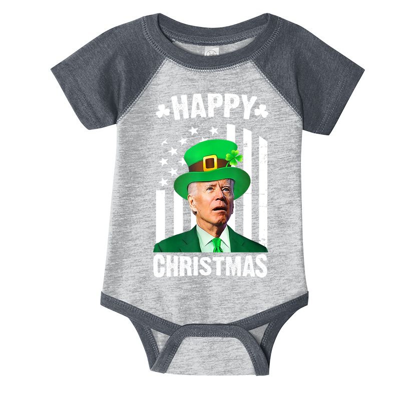 Happy Christmas Joe Biden Funny St Patrick's Day Infant Baby Jersey Bodysuit