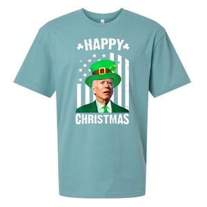 Happy Christmas Joe Biden Funny St Patrick's Day Sueded Cloud Jersey T-Shirt