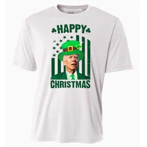 Happy Christmas Joe Biden Funny St Patrick's Day Cooling Performance Crew T-Shirt