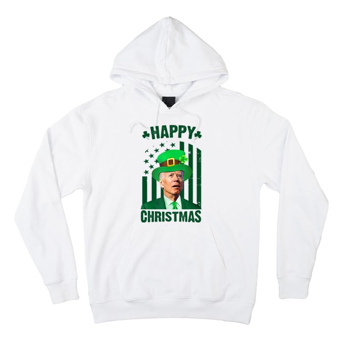 Happy Christmas Joe Biden Funny St Patrick's Day Hoodie