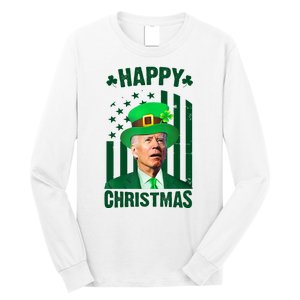 Happy Christmas Joe Biden Funny St Patrick's Day Long Sleeve Shirt