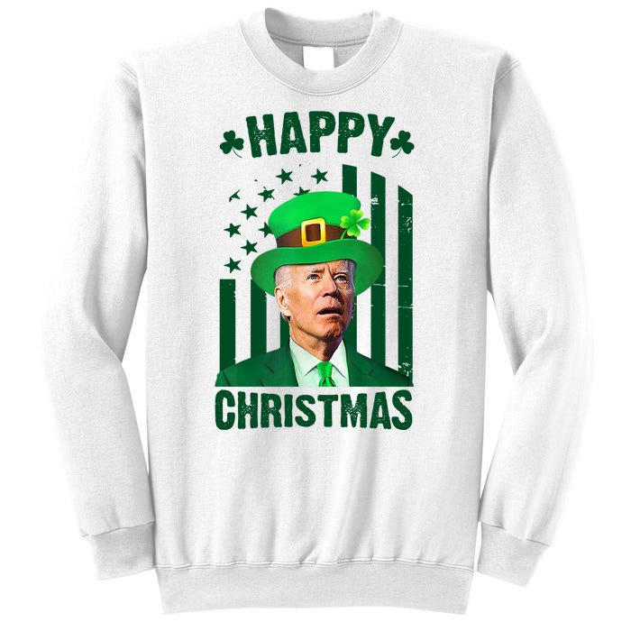 Happy Christmas Joe Biden Funny St Patrick's Day Sweatshirt