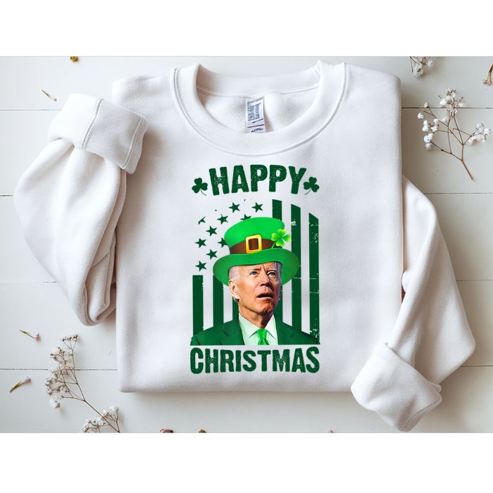 Happy Christmas Joe Biden Funny St Patrick's Day Sweatshirt