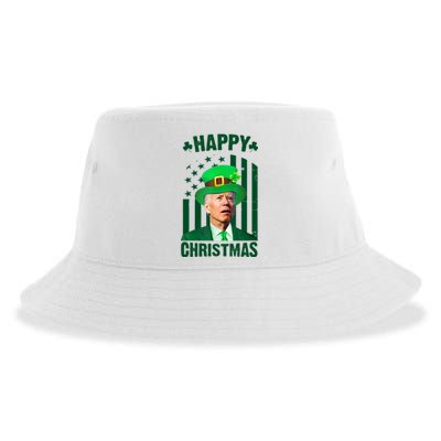 Happy Christmas Joe Biden Funny St Patrick's Day Sustainable Bucket Hat