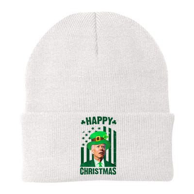 Happy Christmas Joe Biden Funny St Patrick's Day Knit Cap Winter Beanie