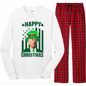 Happy Christmas Joe Biden Funny St Patrick's Day Long Sleeve Pajama Set