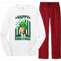 Happy Christmas Joe Biden Funny St Patrick's Day Long Sleeve Pajama Set