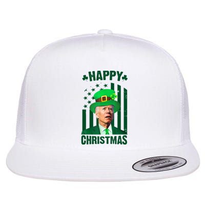 Happy Christmas Joe Biden Funny St Patrick's Day Flat Bill Trucker Hat