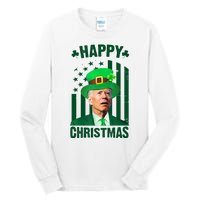 Happy Christmas Joe Biden Funny St Patrick's Day Tall Long Sleeve T-Shirt