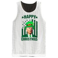 Happy Christmas Joe Biden Funny St Patrick's Day Mesh Reversible Basketball Jersey Tank