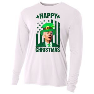 Happy Christmas Joe Biden Funny St Patrick's Day Cooling Performance Long Sleeve Crew