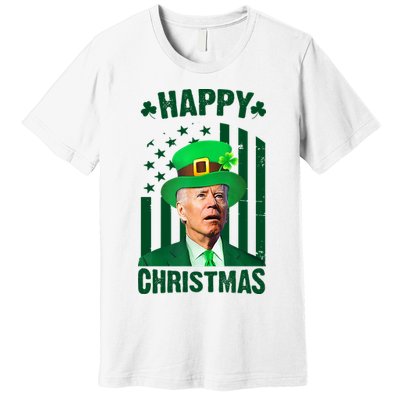 Happy Christmas Joe Biden Funny St Patrick's Day Premium T-Shirt
