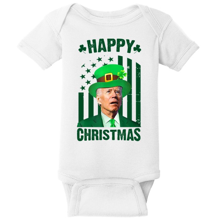 Happy Christmas Joe Biden Funny St Patrick's Day Baby Bodysuit