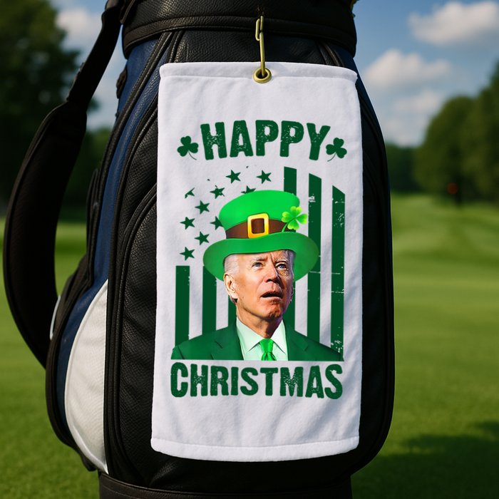 Happy Christmas Joe Biden Funny St Patrick's Day Golf Towel