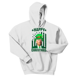 Happy Christmas Joe Biden Funny St Patrick's Day Kids Hoodie