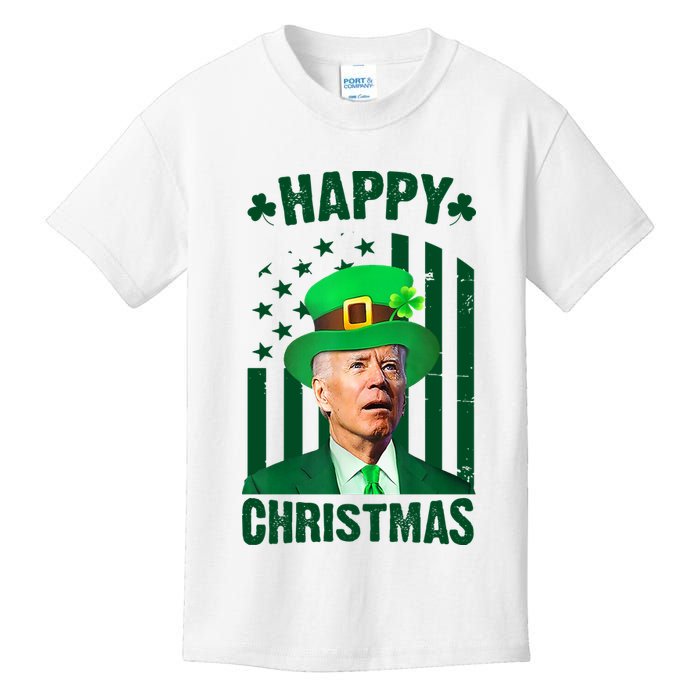 Happy Christmas Joe Biden Funny St Patrick's Day Kids T-Shirt