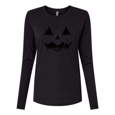 Halloween Costume Jack O Lantern Pumpkin Face Funny Halloween Gift Womens Cotton Relaxed Long Sleeve T-Shirt