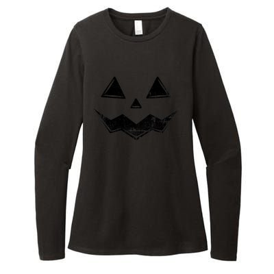 Halloween Costume Jack O Lantern Pumpkin Face Funny Halloween Gift Womens CVC Long Sleeve Shirt