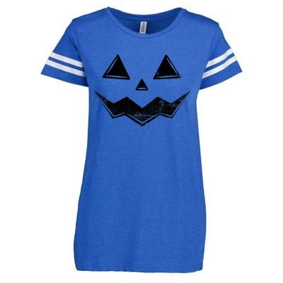 Halloween Costume Jack O Lantern Pumpkin Face Funny Halloween Gift Enza Ladies Jersey Football T-Shirt