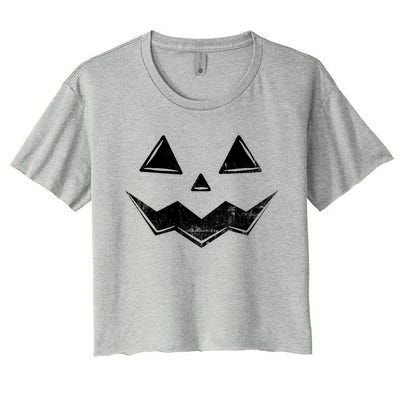 Halloween Costume Jack O Lantern Pumpkin Face Funny Halloween Gift Women's Crop Top Tee