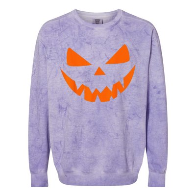 Halloween Costume Jack O Lantern Pumpkin Face Women Men Colorblast Crewneck Sweatshirt