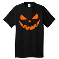 Halloween Costume Jack O Lantern Pumpkin Face Women Men Tall T-Shirt