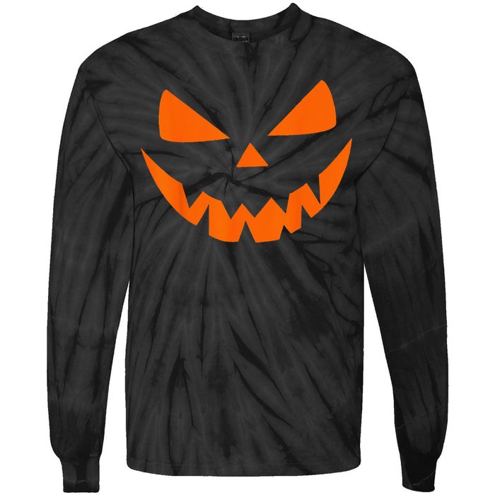 Halloween Costume Jack O Lantern Pumpkin Face Women Men Tie-Dye Long Sleeve Shirt