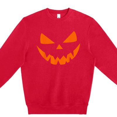 Halloween Costume Jack O Lantern Pumpkin Face Women Men Premium Crewneck Sweatshirt