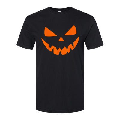 Halloween Costume Jack O Lantern Pumpkin Face Women Men Softstyle CVC T-Shirt