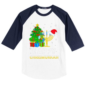 Happy Chrismukkah Jewish Christmas Hanukkah Holiday Chanukah Baseball Sleeve Shirt