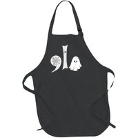 Halloween Comma La Kamala Harris 2024 Boo Ghost Full-Length Apron With Pockets