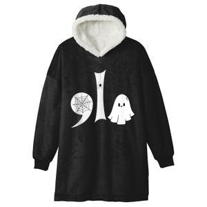 Halloween Comma La Kamala Harris 2024 Boo Ghost Hooded Wearable Blanket