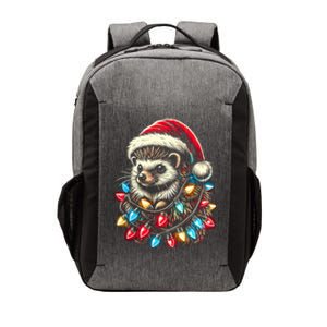 Hedgehog Christmas Lights Santa Hat Funny Gift Xmas Vector Backpack