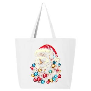 Hedgehog Christmas Lights Santa Hat Funny Gift Xmas 25L Jumbo Tote