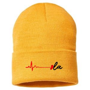 Heartbeat Comma La Kamala Harris For President 2024 Election Sustainable Knit Beanie