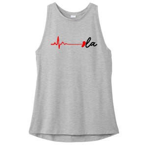 Heartbeat Comma La Kamala Harris For President 2024 Election Ladies PosiCharge Tri-Blend Wicking Tank