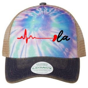 Heartbeat Comma La Kamala Harris For President 2024 Election Legacy Tie Dye Trucker Hat