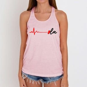 Heartbeat Comma La Kamala Harris For President 2024 Election Women's Knotted Racerback Tank