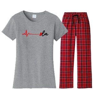 Heartbeat Comma La Kamala Harris For President 2024 Election Women's Flannel Pajama Set