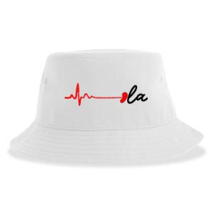 Heartbeat Comma La Kamala Harris For President 2024 Election Sustainable Bucket Hat