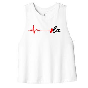 Heartbeat Comma La Kamala Harris For President 2024 Election Women's Racerback Cropped Tank