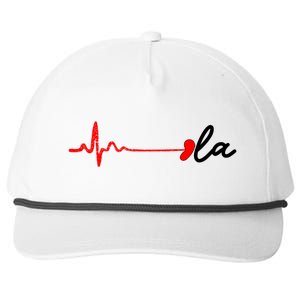 Heartbeat Comma La Kamala Harris For President 2024 Election Snapback Five-Panel Rope Hat