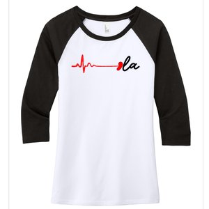 Heartbeat Comma La Kamala Harris For President 2024 Election Women's Tri-Blend 3/4-Sleeve Raglan Shirt