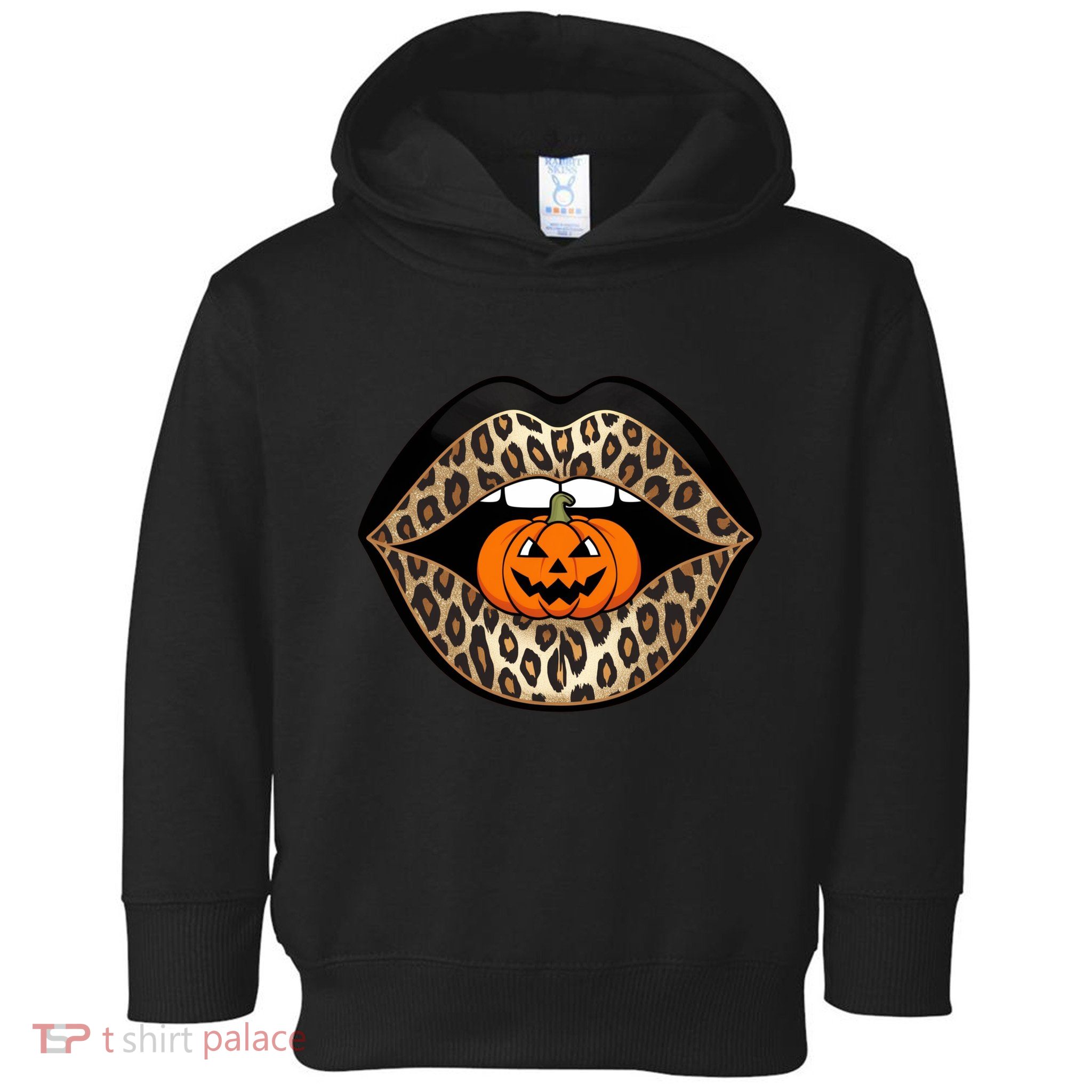 Halloween Cheetah Lips Pumpkin Stylish And Spooky Toddler Hoodie
