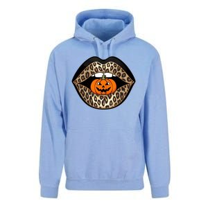 Halloween Cheetah Lips Pumpkin Stylish And Spooky Unisex Surf Hoodie