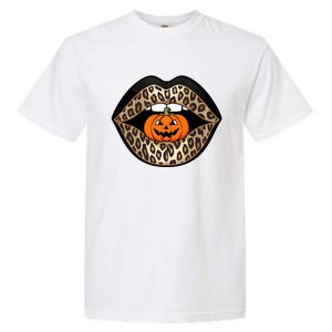 Halloween Cheetah Lips Pumpkin Stylish And Spooky Garment-Dyed Heavyweight T-Shirt