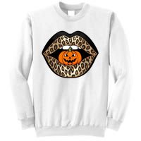 Halloween Cheetah Lips Pumpkin Stylish And Spooky Sweatshirt