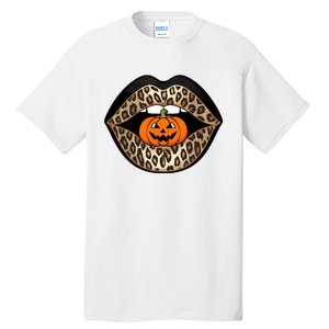 Halloween Cheetah Lips Pumpkin Stylish And Spooky Tall T-Shirt