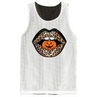 Halloween Cheetah Lips Pumpkin Stylish And Spooky Mesh Reversible Basketball Jersey Tank