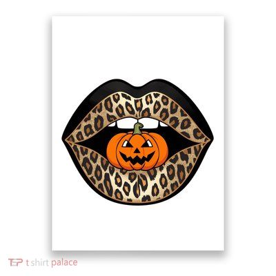 Halloween Cheetah Lips Pumpkin Stylish And Spooky Poster